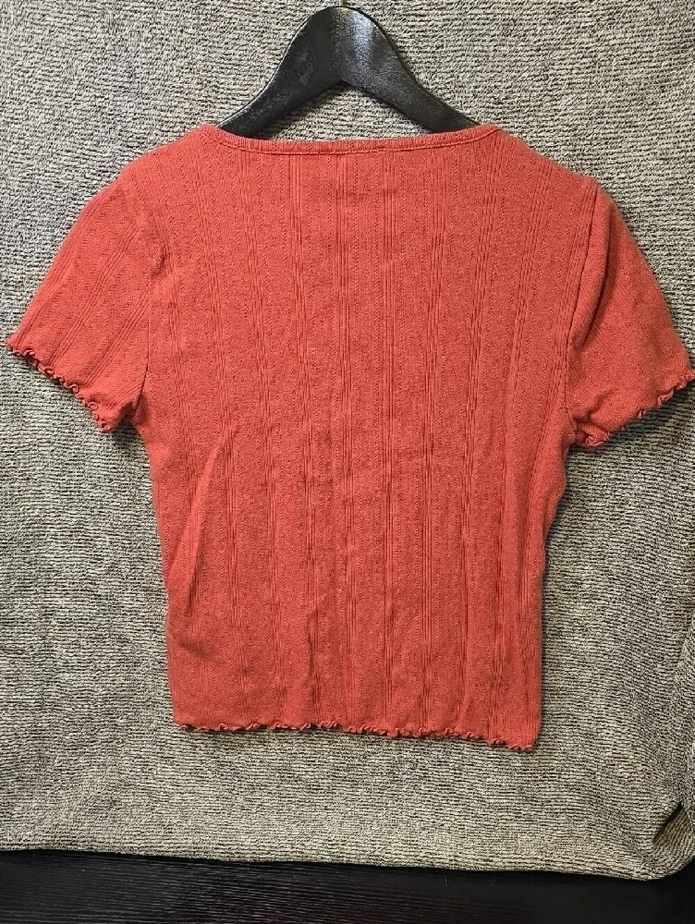 J. Crew Coral Button-Front Short Sleeve Top